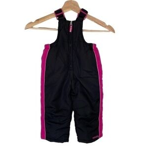 Pacific Trail Kids Black Pink Insulated Snow Bibs Winter Overalls Sz 12 Months